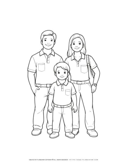 american-family-coloring-page-with-two-parents-and-one-little-boy