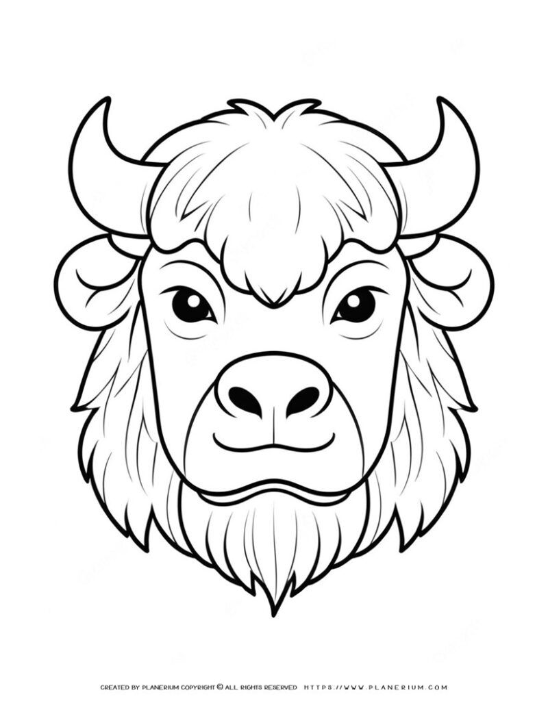 Free Printable Yak Head Coloring Page for Kids and Adults 🐾🎨