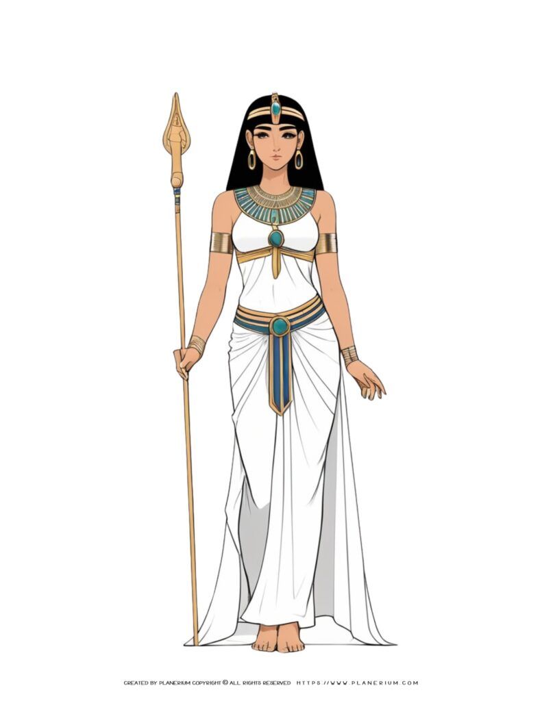 Cleopatra Standing Colorful Illustration