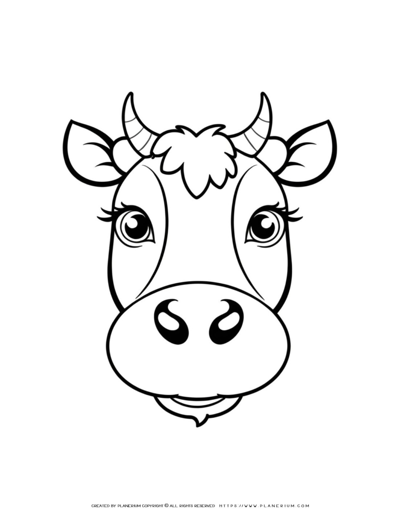 cow-face-artistic-style-outline-coloring-page