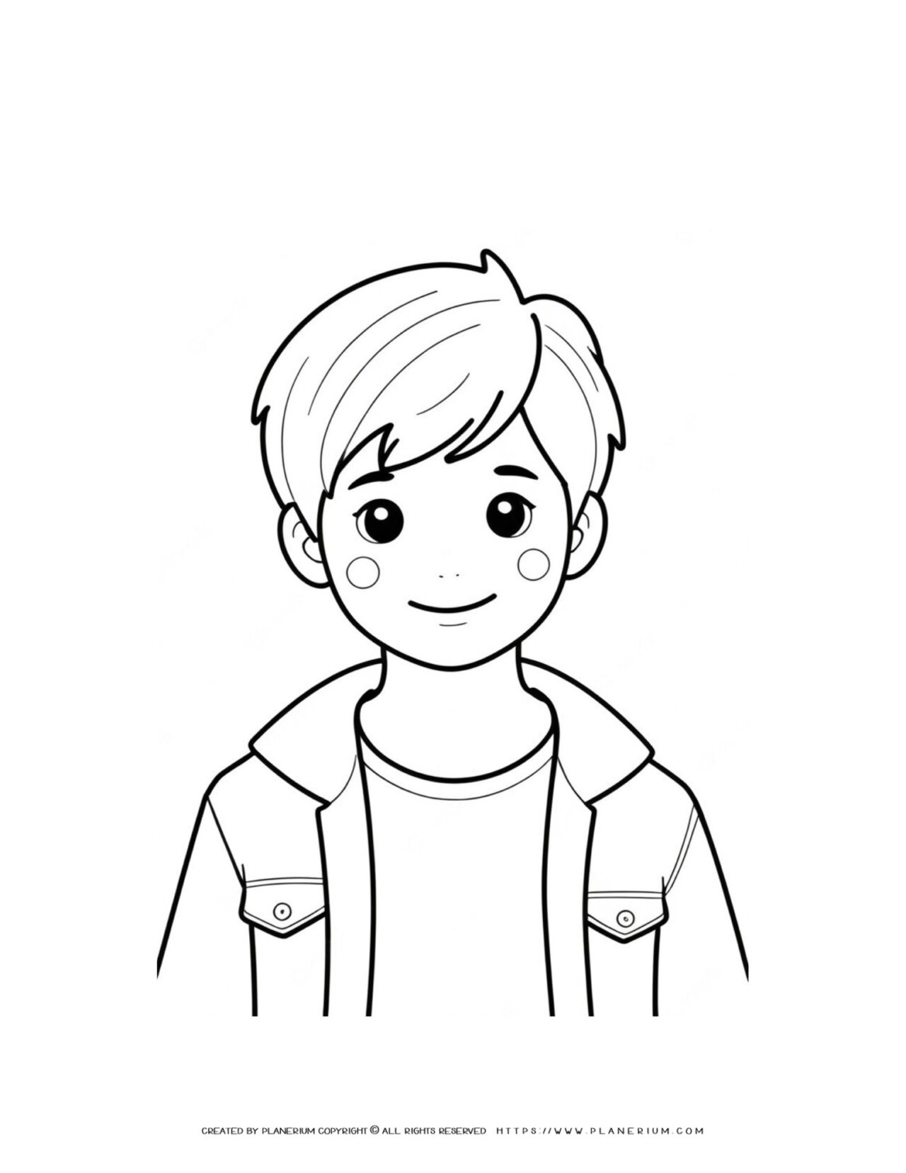 cute-boy-with-a-jacket-portrait-outline-simple-coloring-page