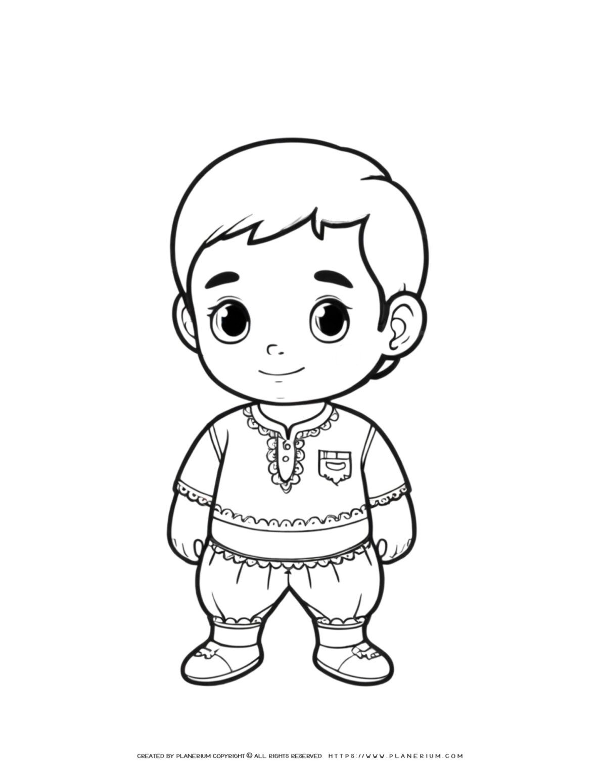 Cute Little Indian Boy Coloring Page For Kids cute-little-indian-boy-coloring-page-for-kids