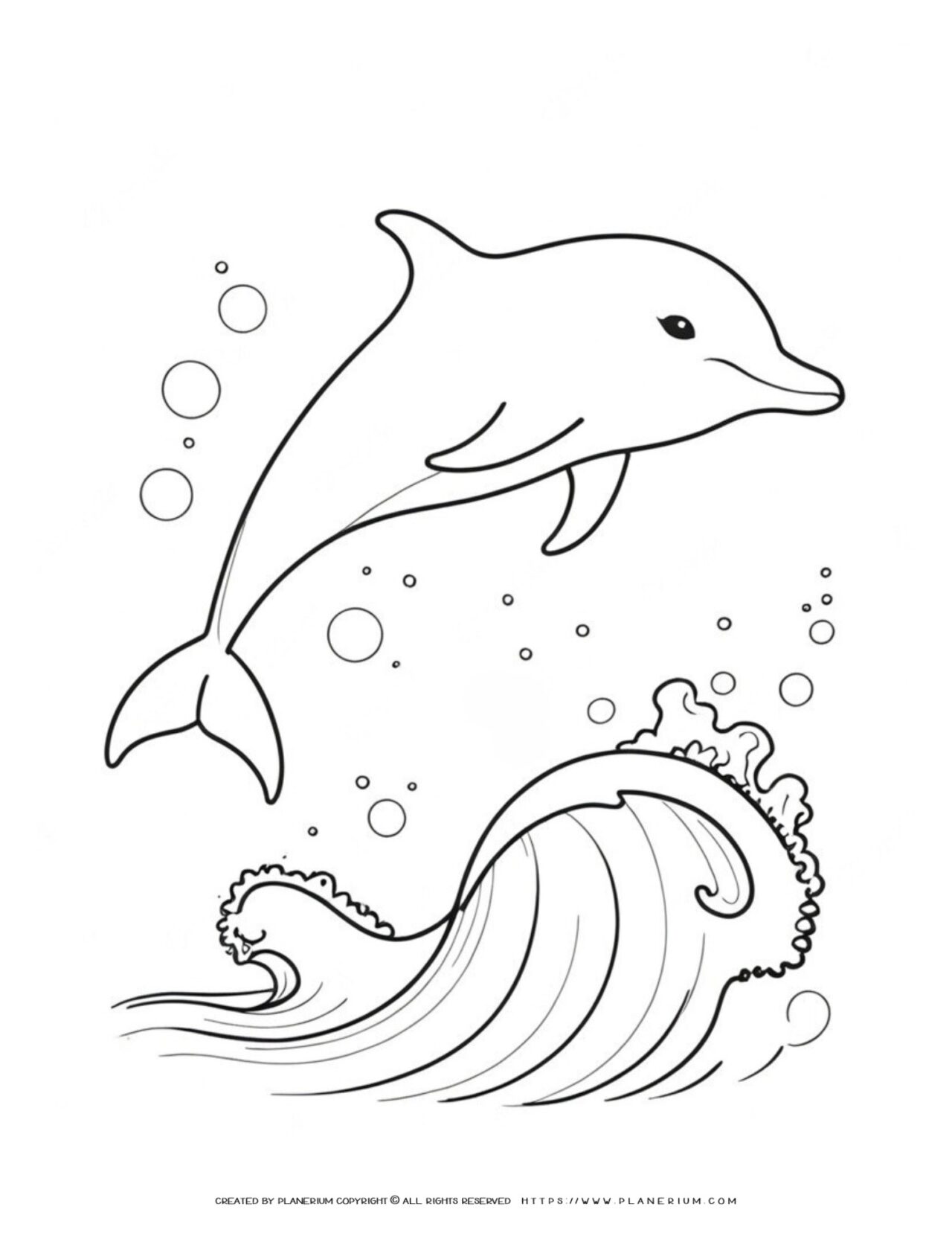 Dolphin-jumping-over-wave-coloring-page