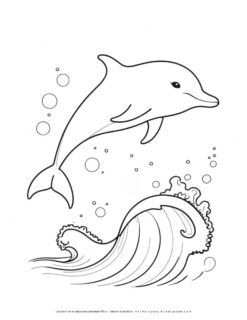 Dolphin-jumping-over-wave-coloring-page