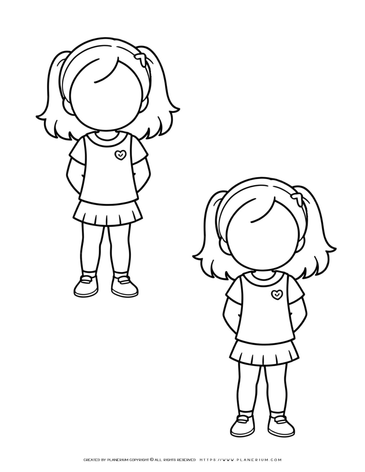 draw-a-face-two-little-girls-standing-outline