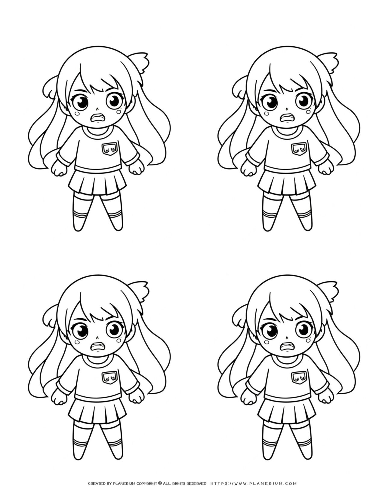 four-angry-girl-outlines-anime-style