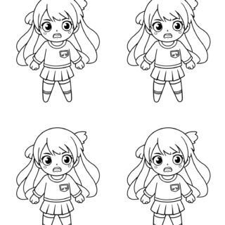 four-angry-girl-outlines-anime-style