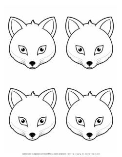 116-four-fox-face-outlines-illustration