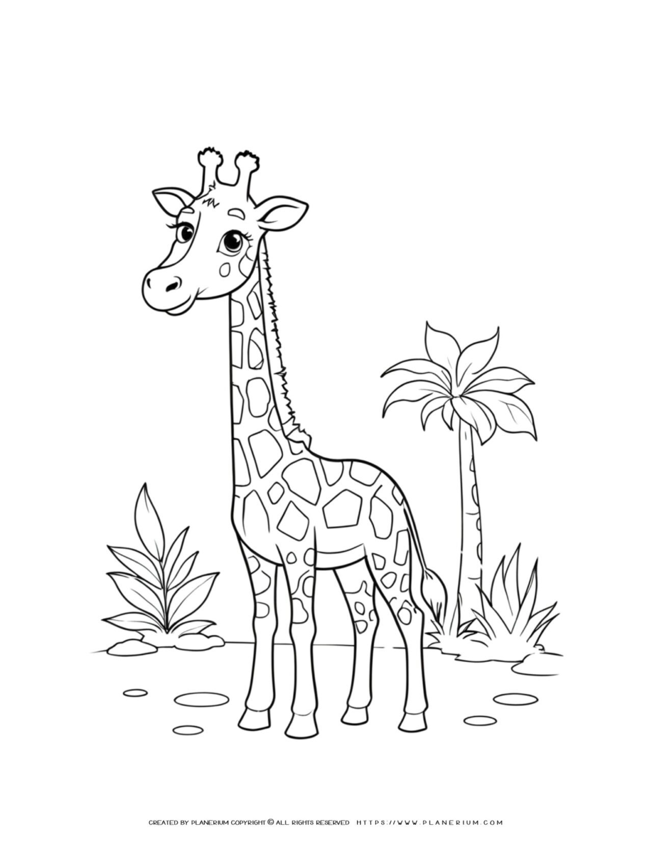 giraffe-illustration-comic-style-coloring-page-for-kids
