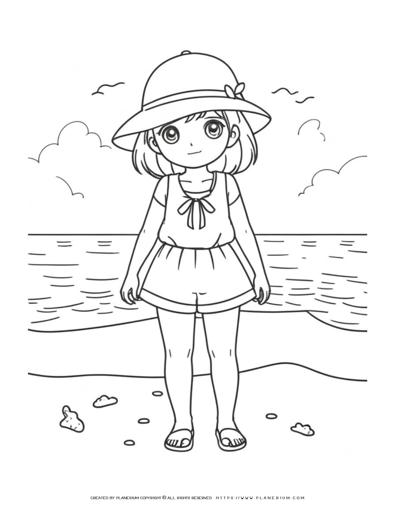 girl-wearing-summer-clothes-on-the-beach-coloring-page-for-kids