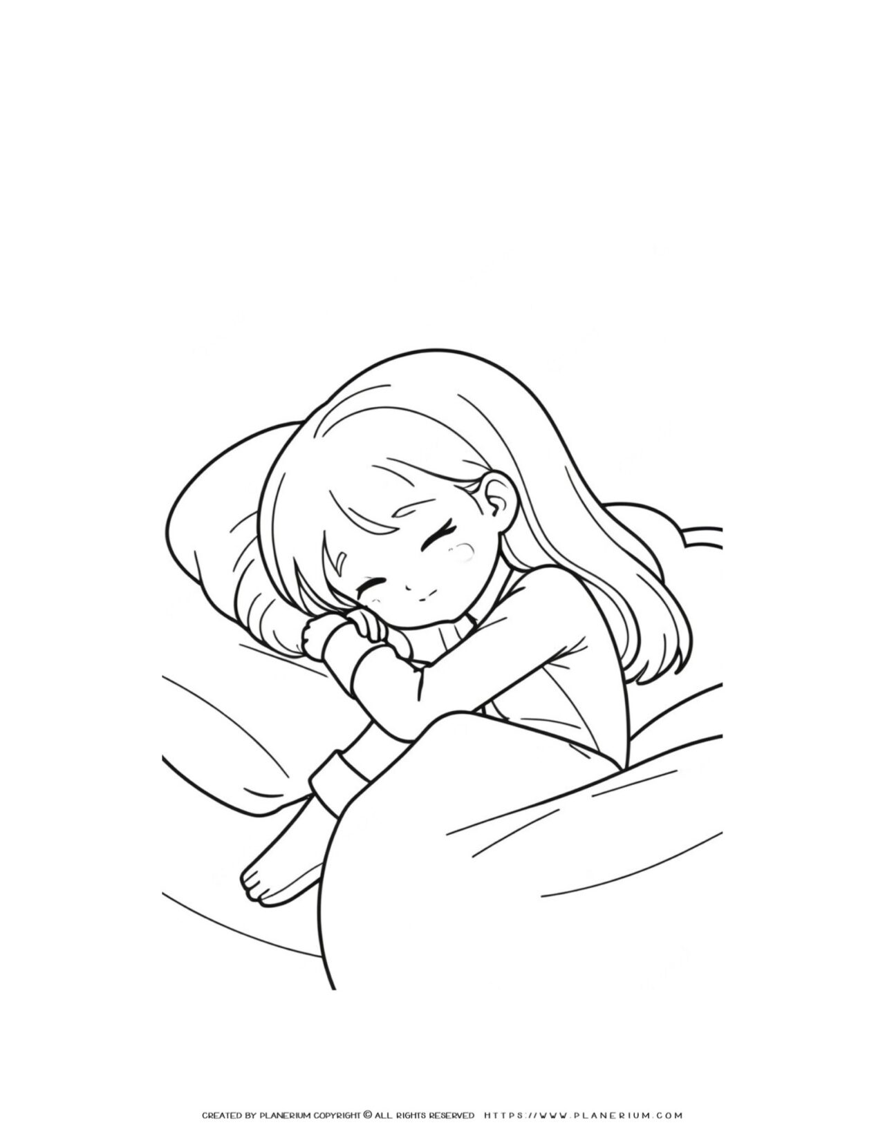 girl-with-long-hair-sleeping-in-bed-coloring-page