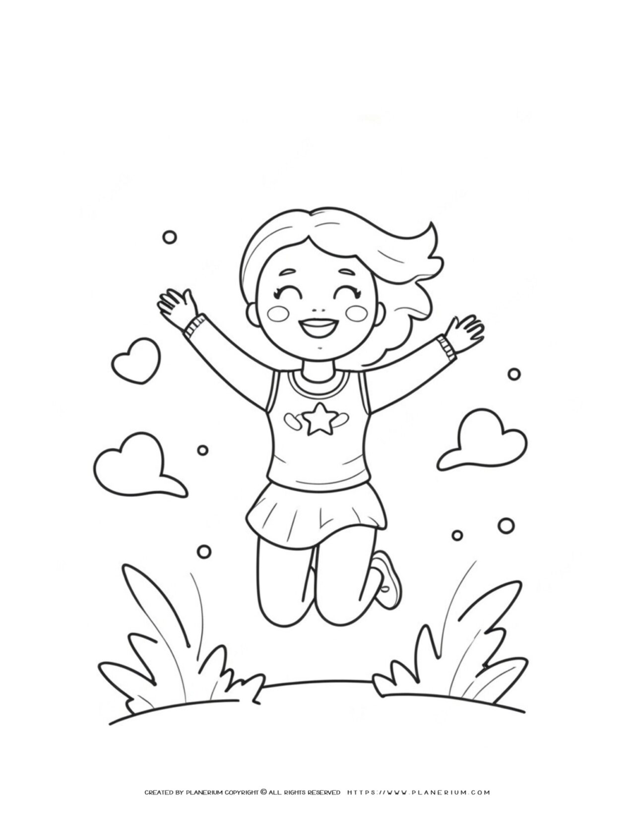 happy-girl-jumping-in-the-air-coloring-page