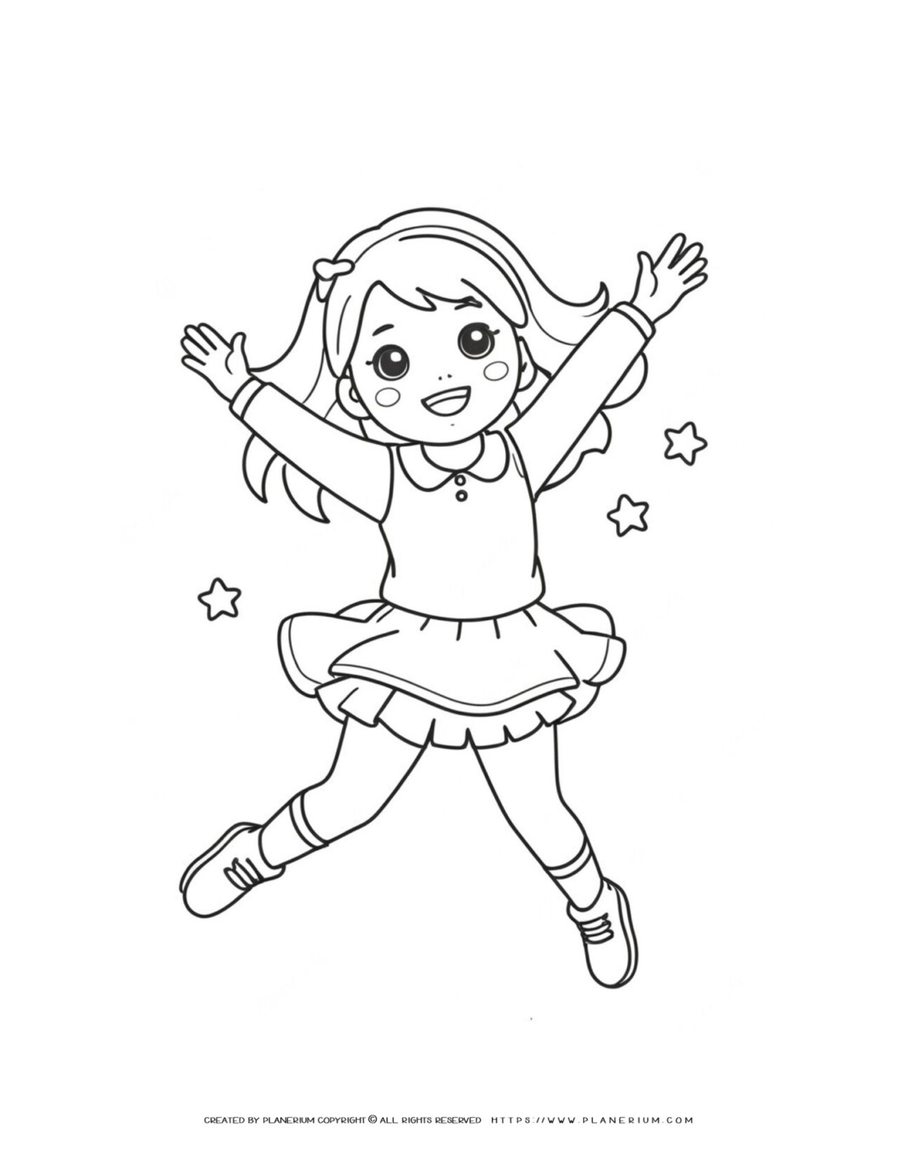 happy-little-girl-jumping-in-the-air-coloring-page