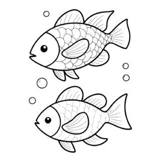 Two-cartoon-fish-coloring-page-illustration