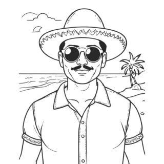 mexican-happy-man-portrait-sombrero-shades-on-the-beach-coloring-page