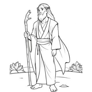 moses-standing-in-the-desert-coloring-page