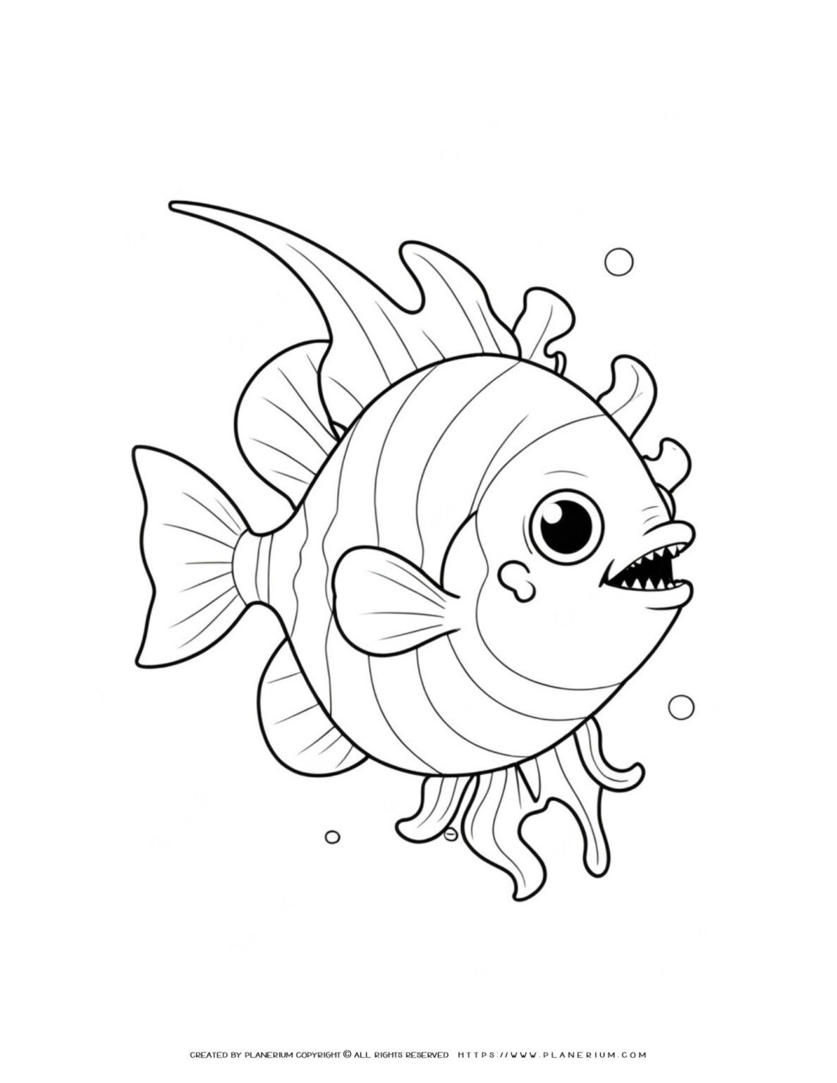 Fun And Creative Cartoon Fish Coloring Page For Kids fun-and-creative-cartoon-fish-coloring-page-for-kids