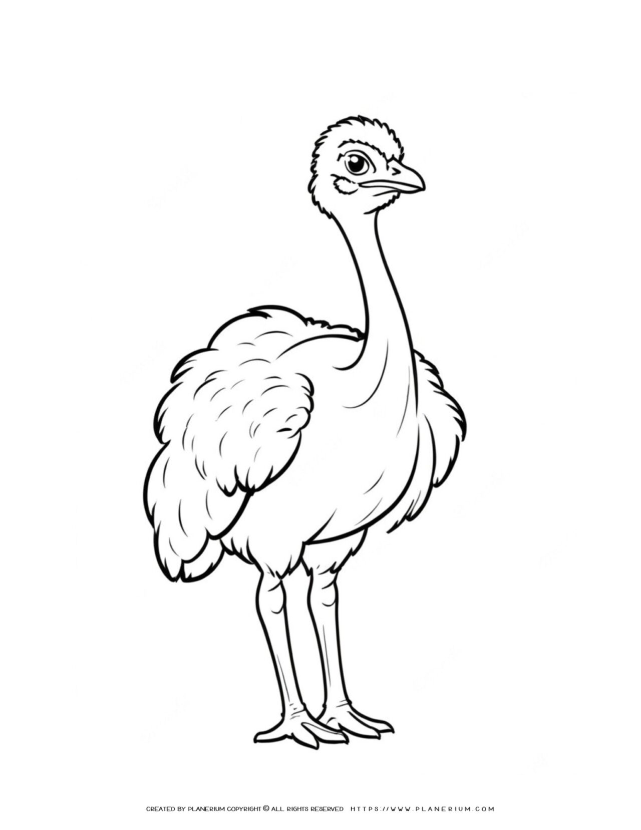 ostrich-standing-outline-coloring-page