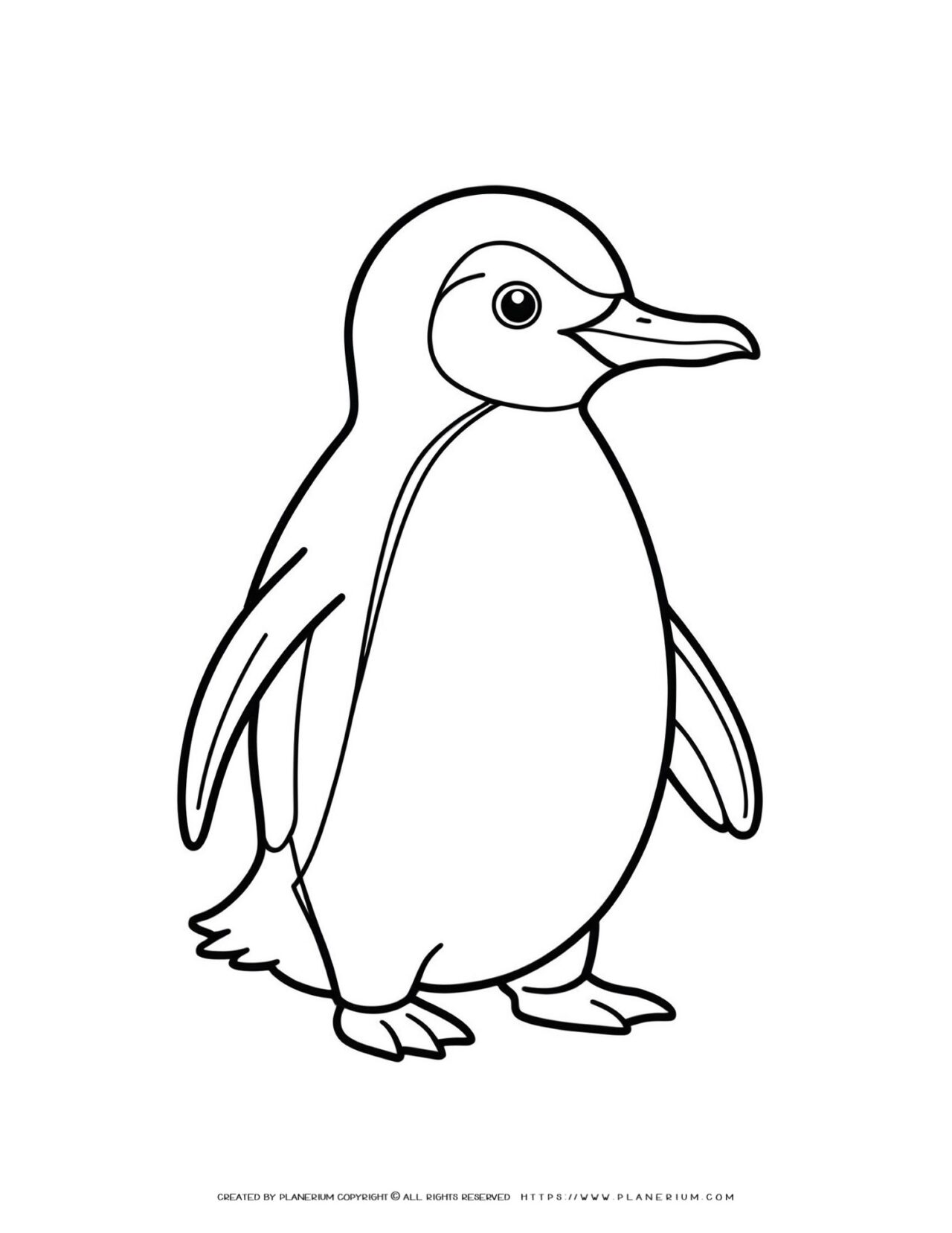 Printable-line-art-of-a-cartoon-penguin