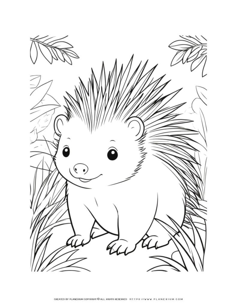 Wild Porcupine Coloring Page for Relaxation and Creativity