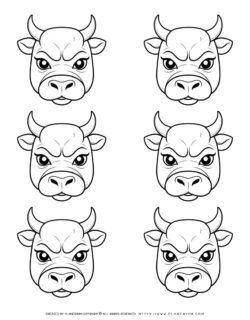 six-bull-face-outlines-coloring-page-for-kids