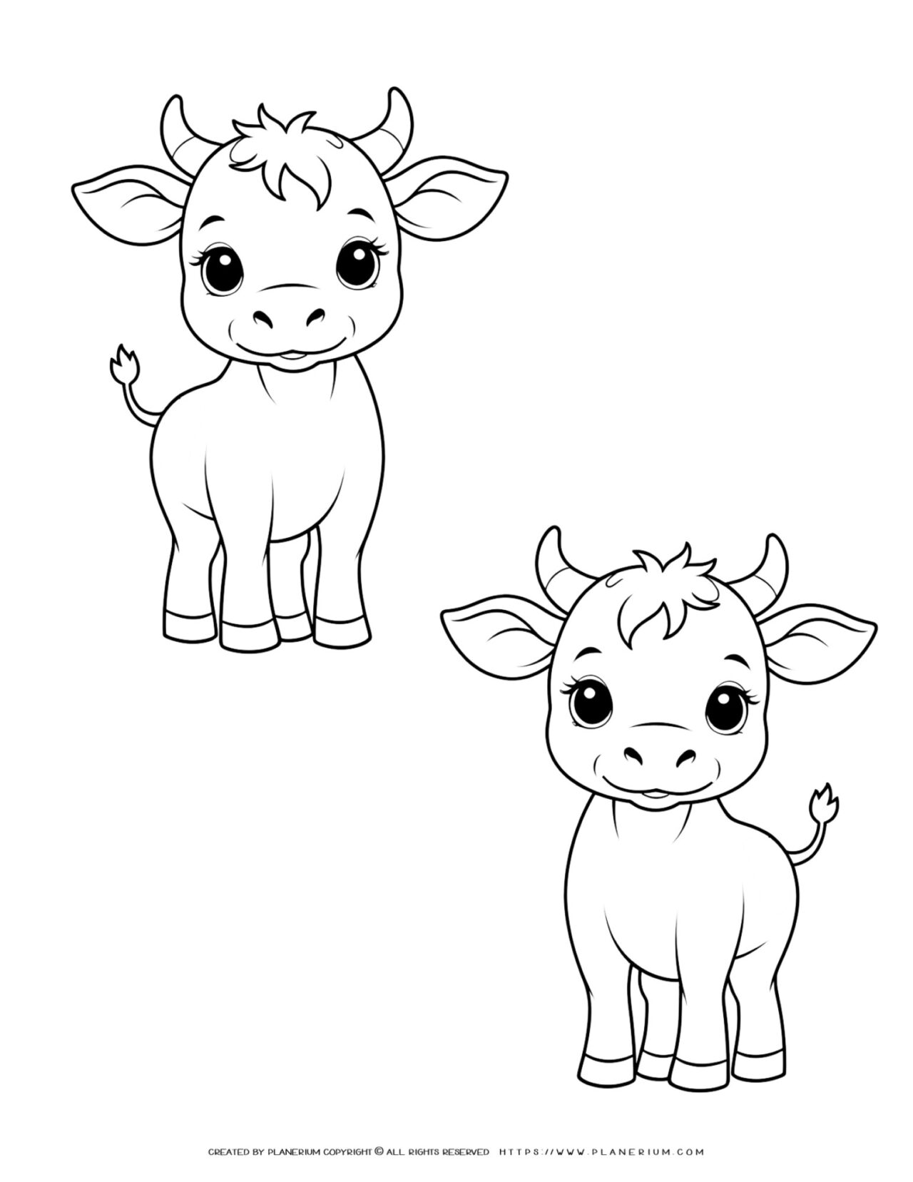 two-cute-cow-outlines