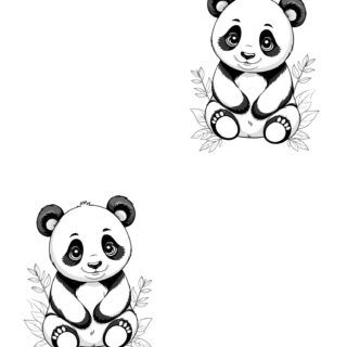two-cute-panda-illustration-template