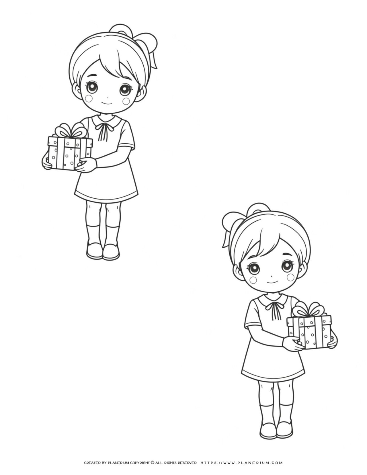 two-happy-girl-holding-gift-outlines
