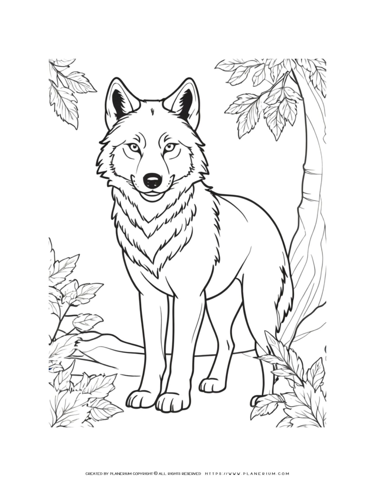 wolf-in-nature-coloring-page