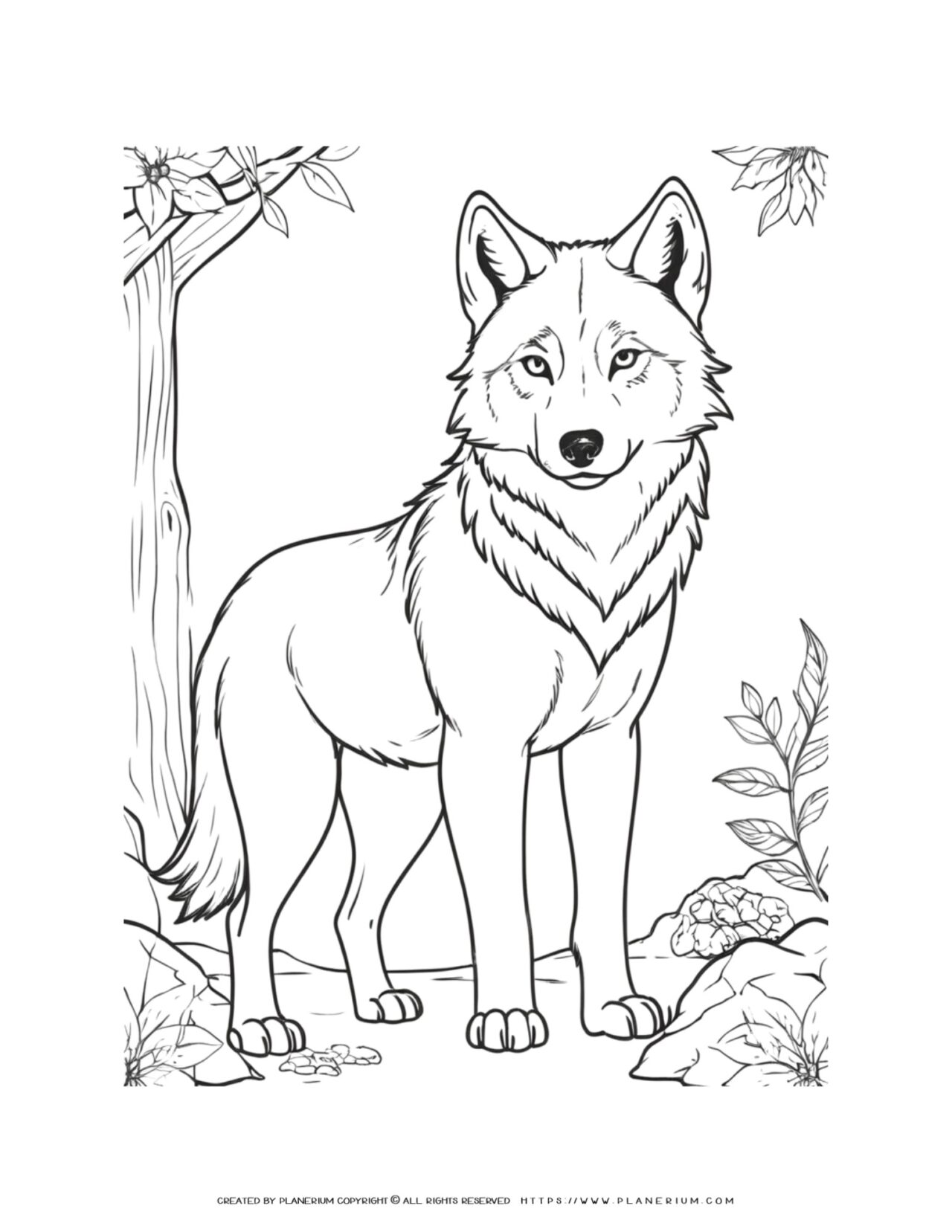 wolf-realistic-style-adult-coloring-page