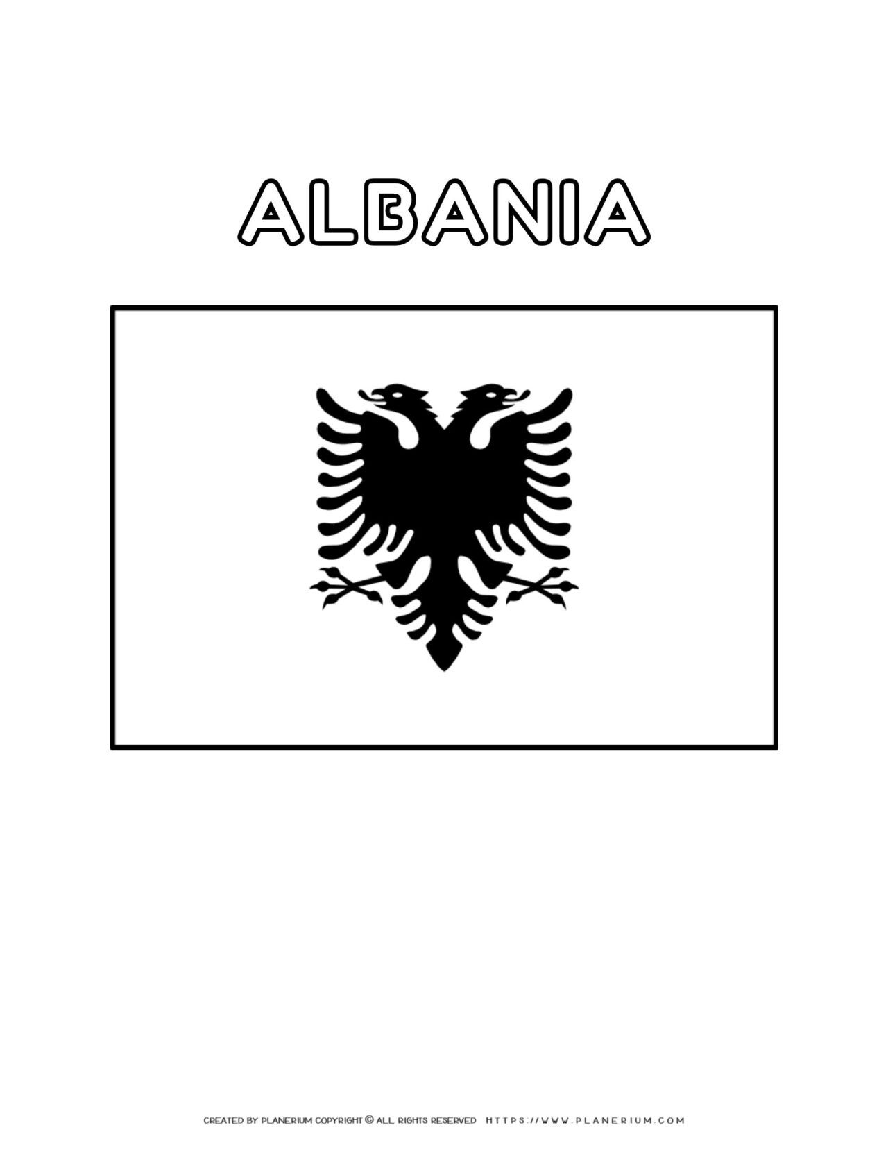 Albania Flag Coloring Page Printable Design For Kids Albania Flag Coloring Page Printable Design For Kids