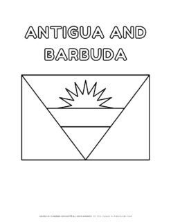 Antigua and Barbuda flag coloring page for kids, printable
national flag activity. Ideal for learning about Caribbean countries and
cultures.