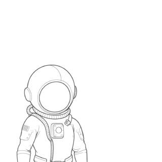 Illustration of astronaut helmet and upper body outline with blank space for creative writing. Perfect for space-themed projects and designs.