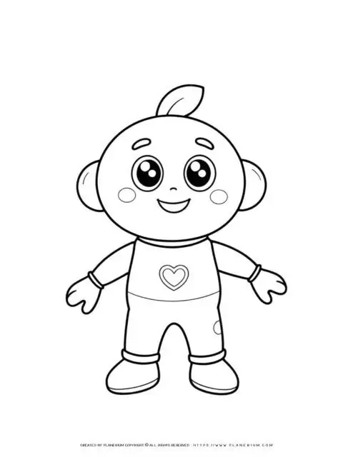 Kid Body Outline Coloring Page Kid Coloring Page Boy Stand Up Vector