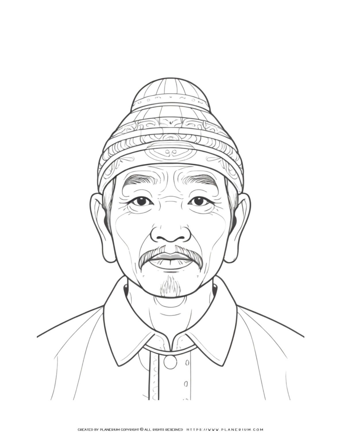 Clothes Coloring Page - Chinese Hat | Planerium