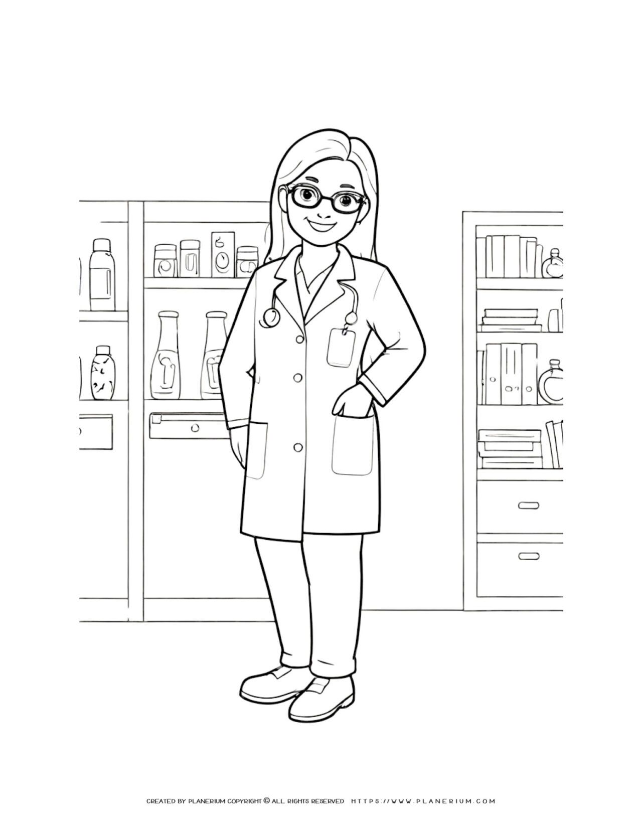 Office Coloring Page for Kids & Adults | Stress Relief & Fun