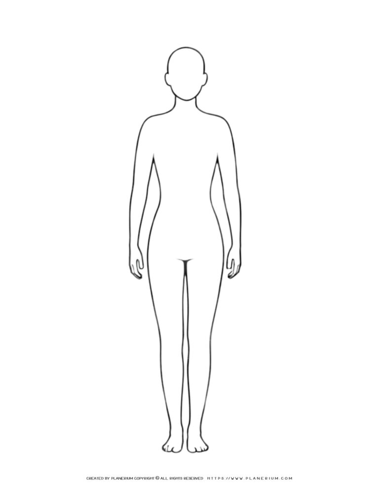 Printable Female Body Outline for Classroom Activities