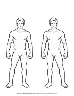 Two male human body outlines