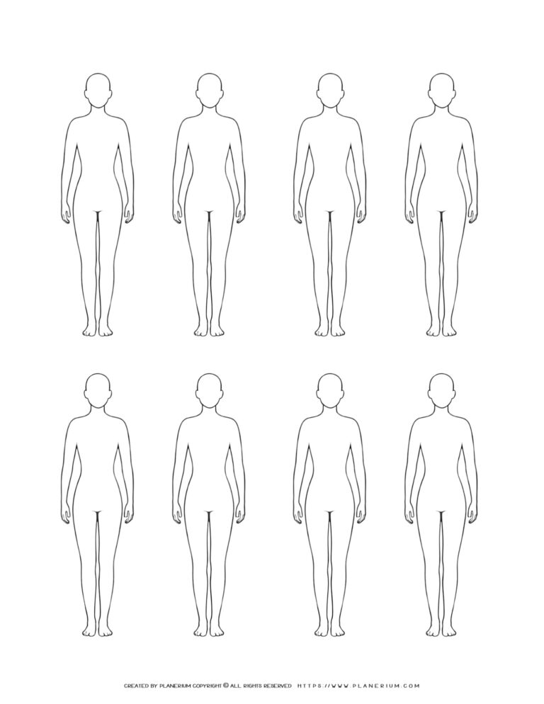 Printable Female Body Outline for Classroom Activities
