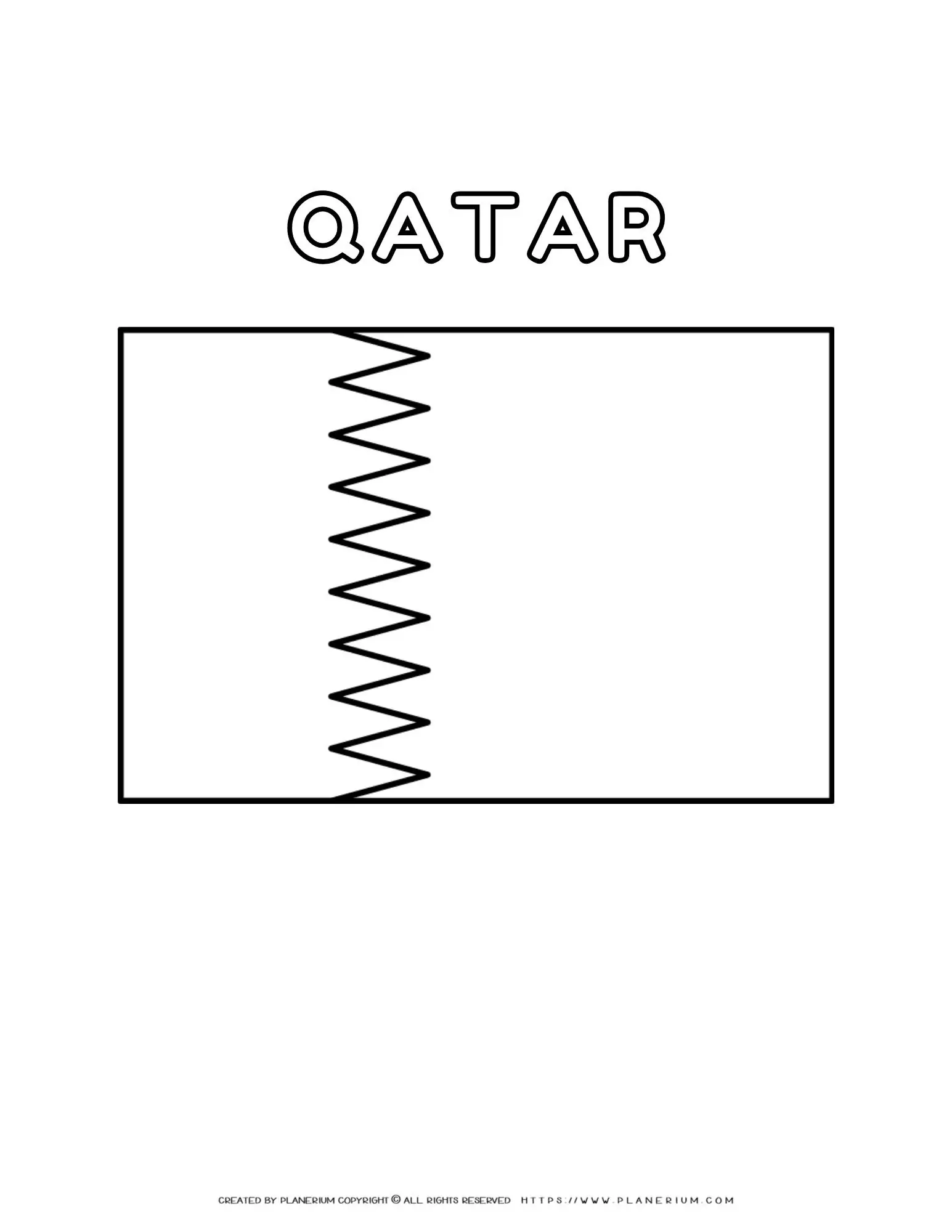 Qatar Flag Coloring Page - Printable Design for Kids