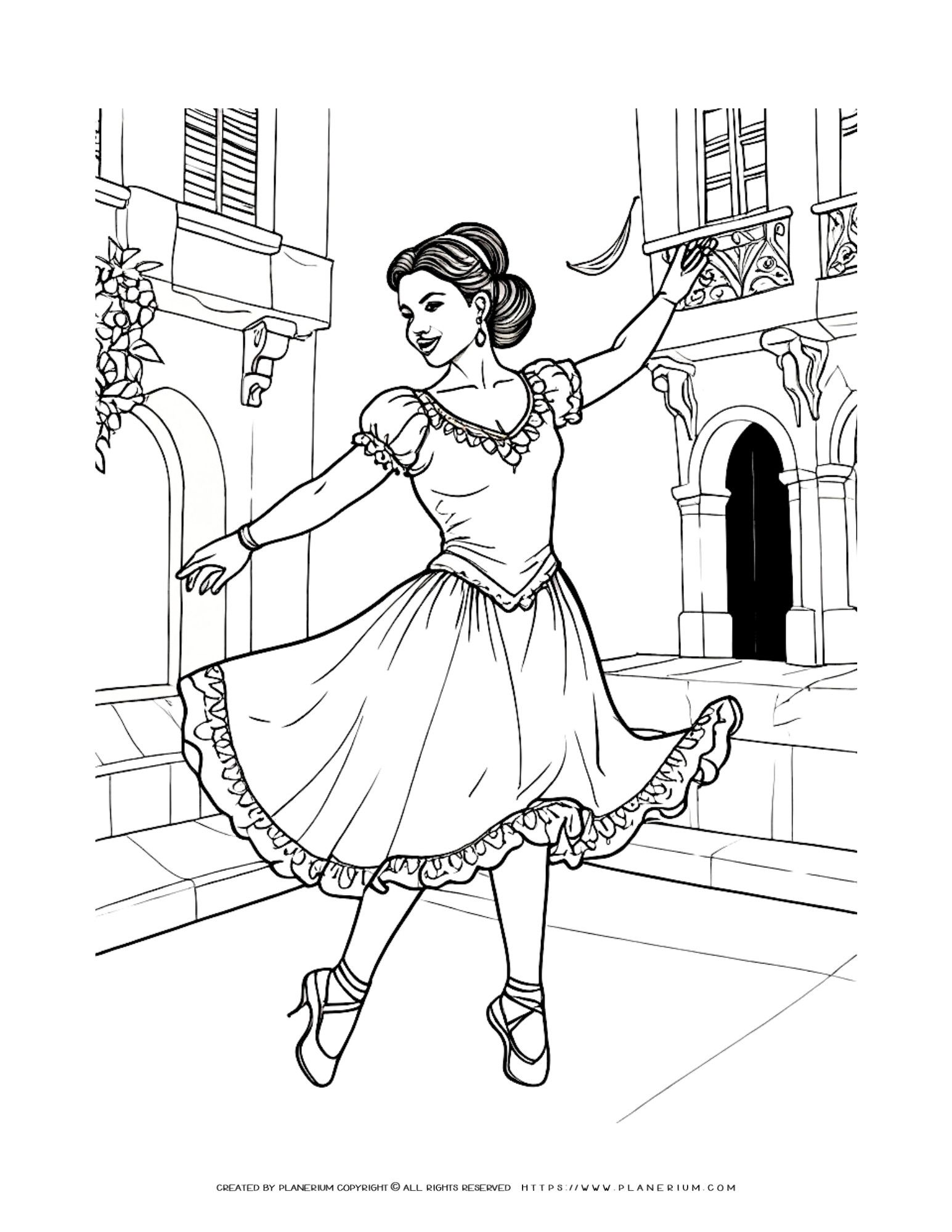 Explore spanish culture with a fun coloring page
