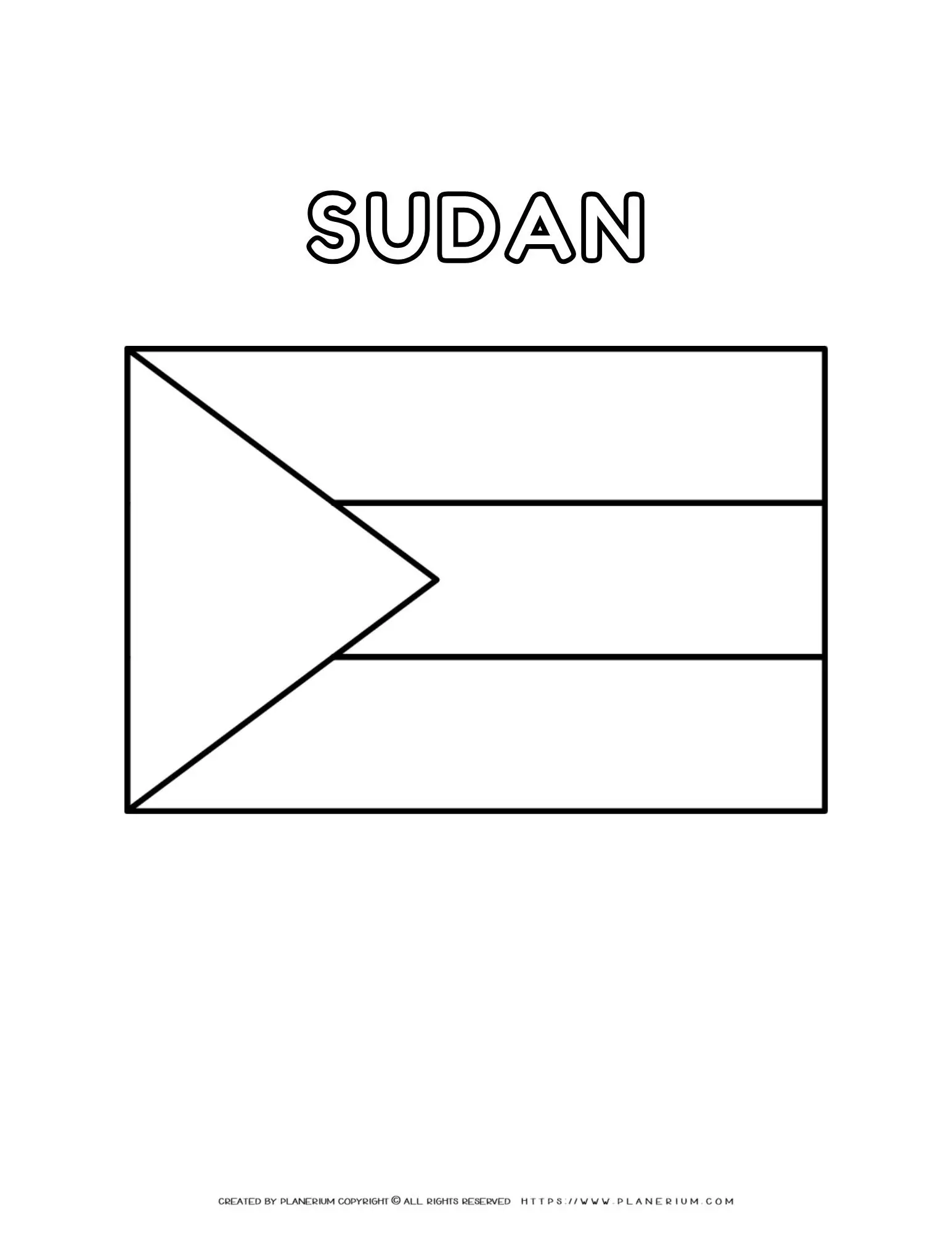 Sudan Flag Coloring Page - Printable for Kids