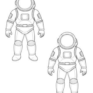 Astronaut suit outlines for space exploration concept. Perfect for science and technology projects.
