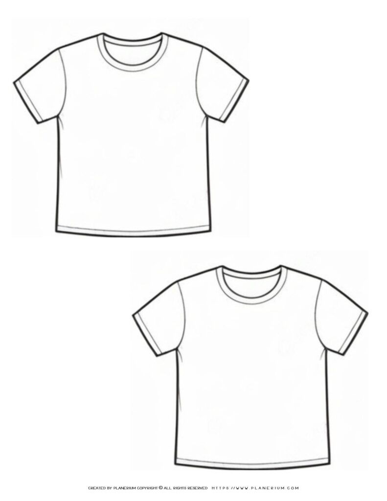 Fun &amp; Educational Two-Man T-Shirt Outlines Printable