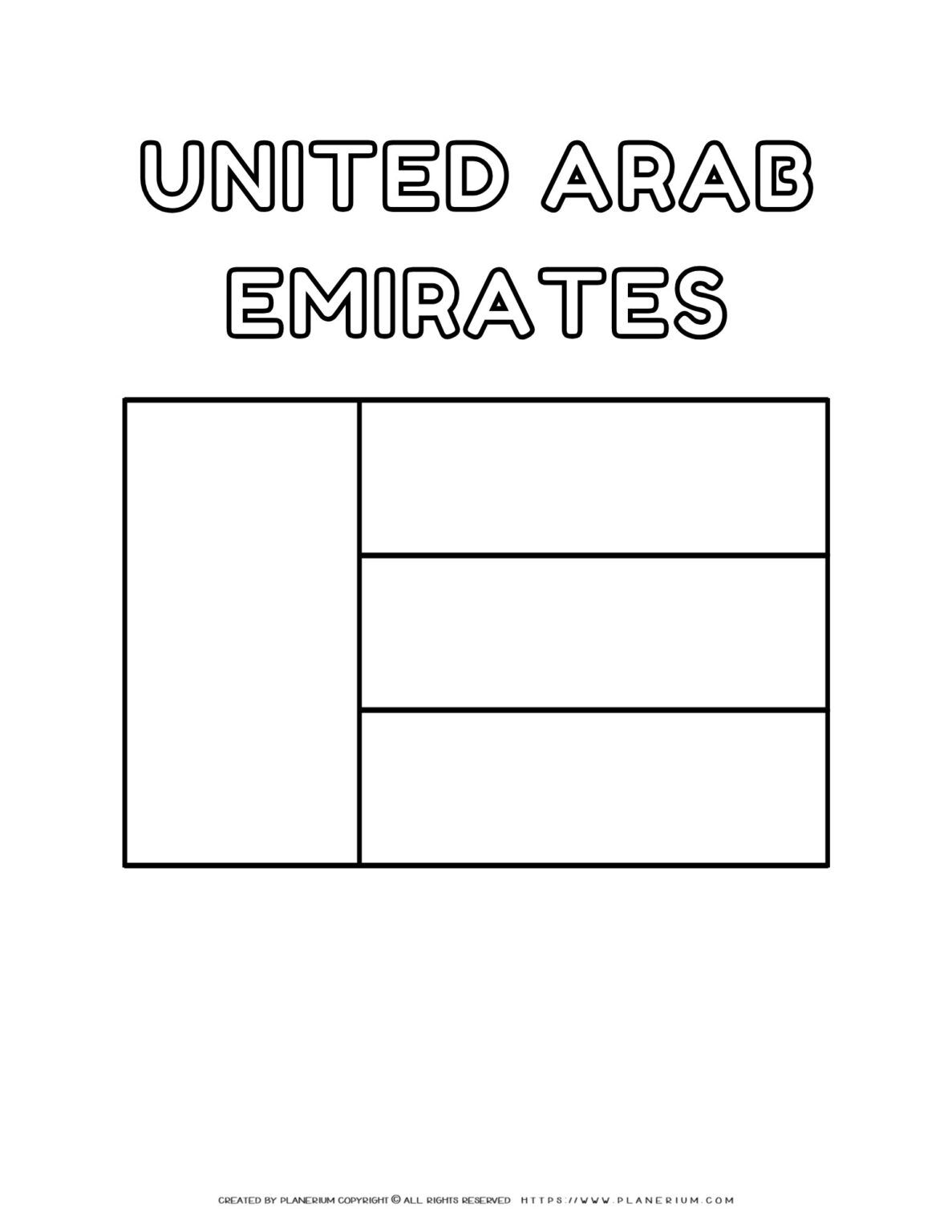 UAE flag coloring page for kids to learn about United Arab
Emirates. Perfect for educational activities and cultural awareness.