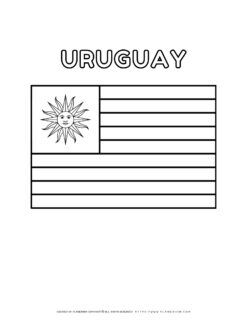 Coloring page of the Uruguay flag for kids to learn about
South American countries. Perfect for educational use and cultural
activities.
