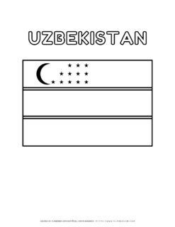 Coloring page of Uzbekistan flag with traditional colors and
symbols. Perfect for kids learning about world flags. Great for educational
use.