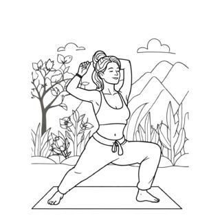 Woman practicing yoga outdoors