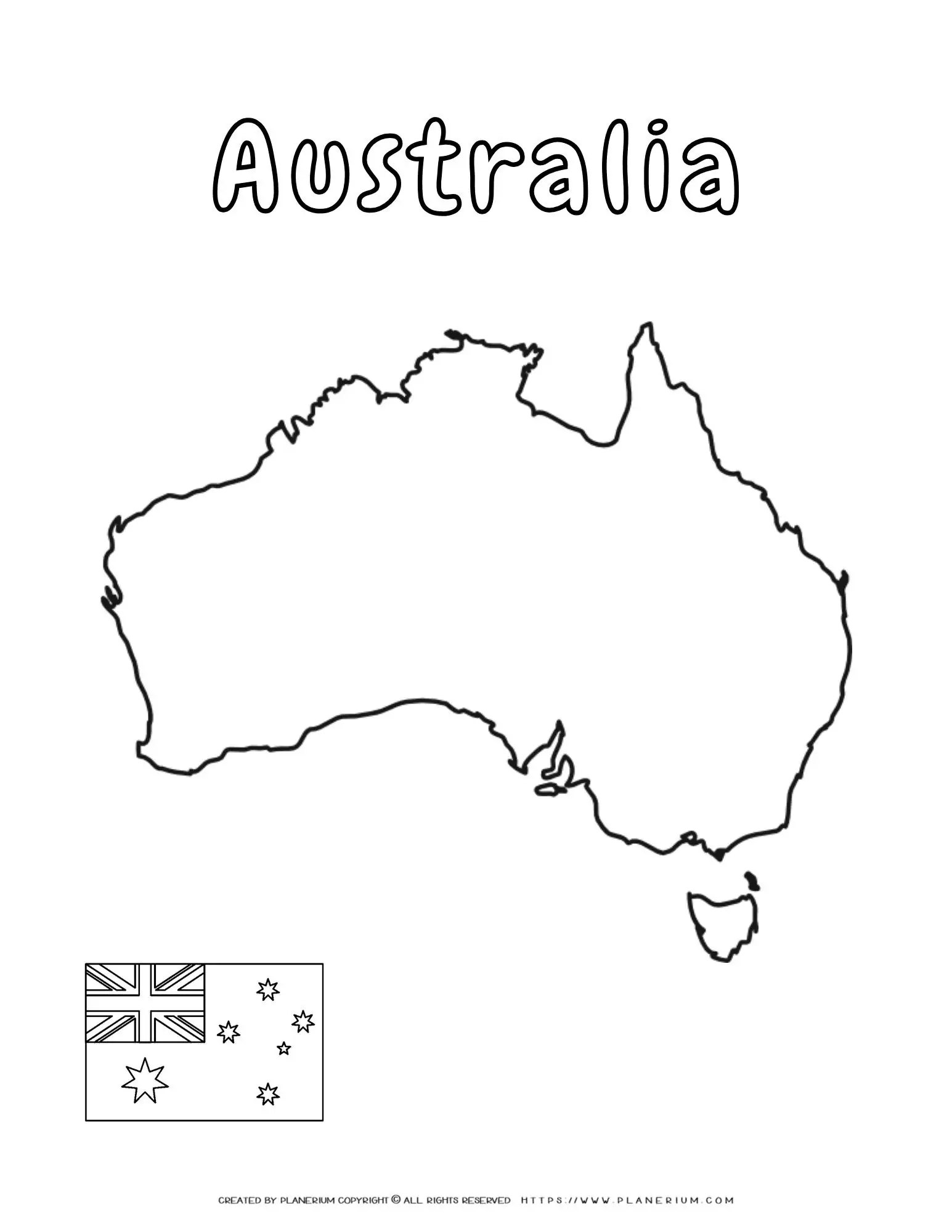 Australia Map Coloring Page - Fun and Educational Activity