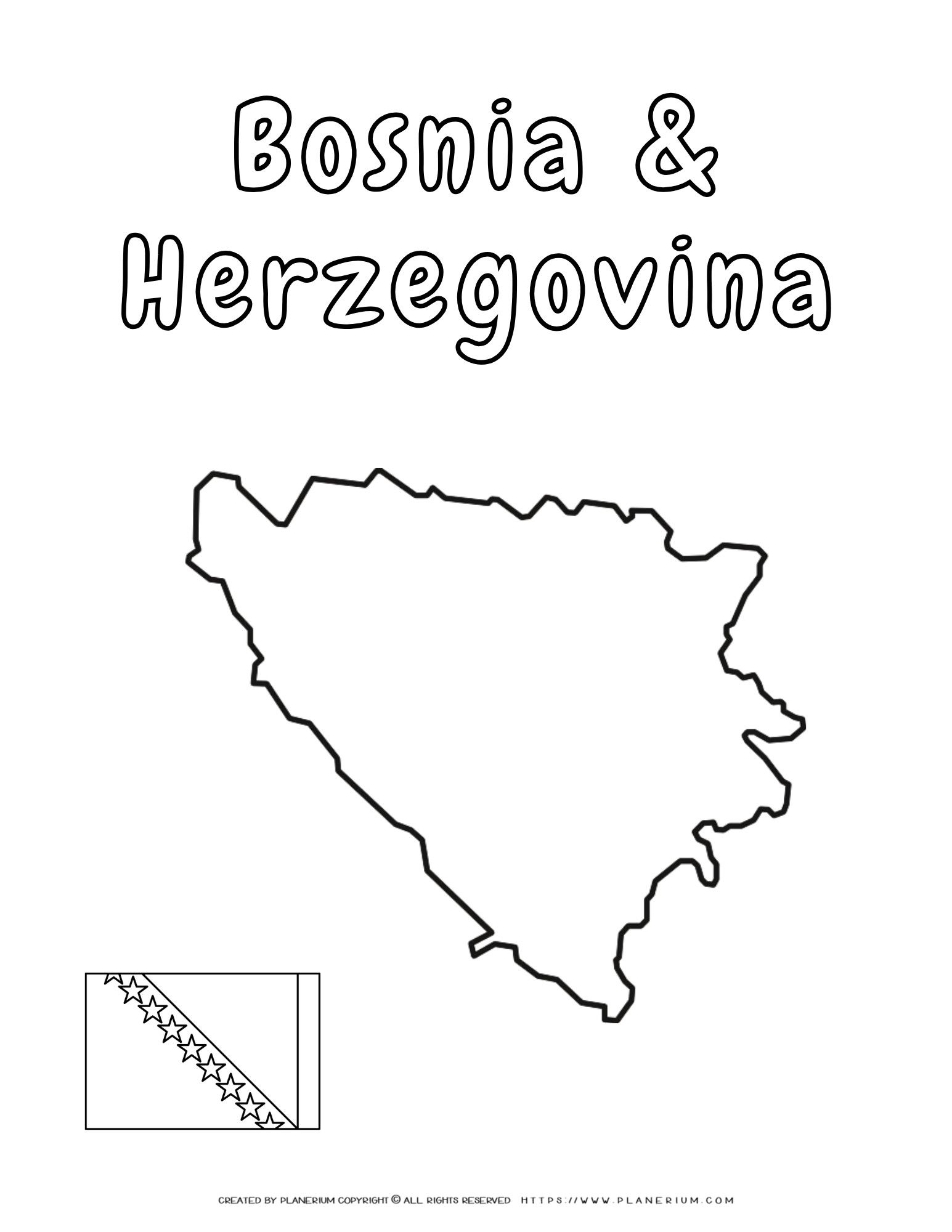 Bosnia Herzegovina Map Coloring Page - Fun and Educational Activity